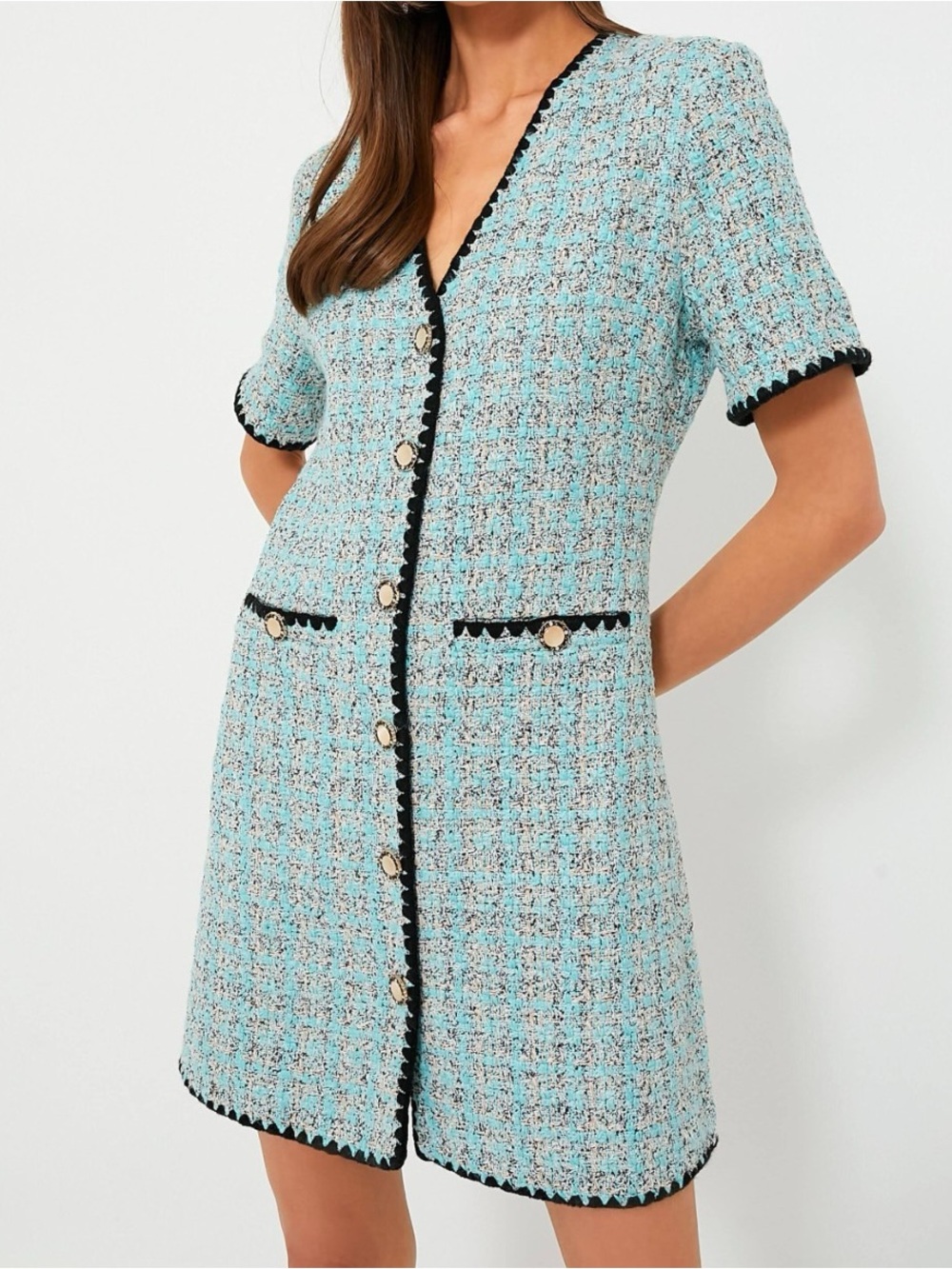 NEW Tuckernuck Pomander Place Blue Tweed Josephine Dress NWT.    Sk15